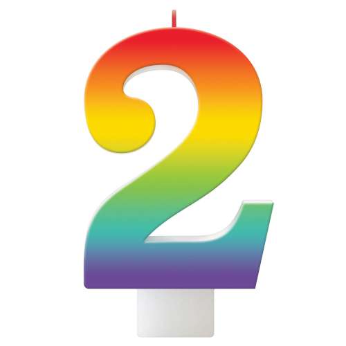 Rainbow Number Candle - No 2